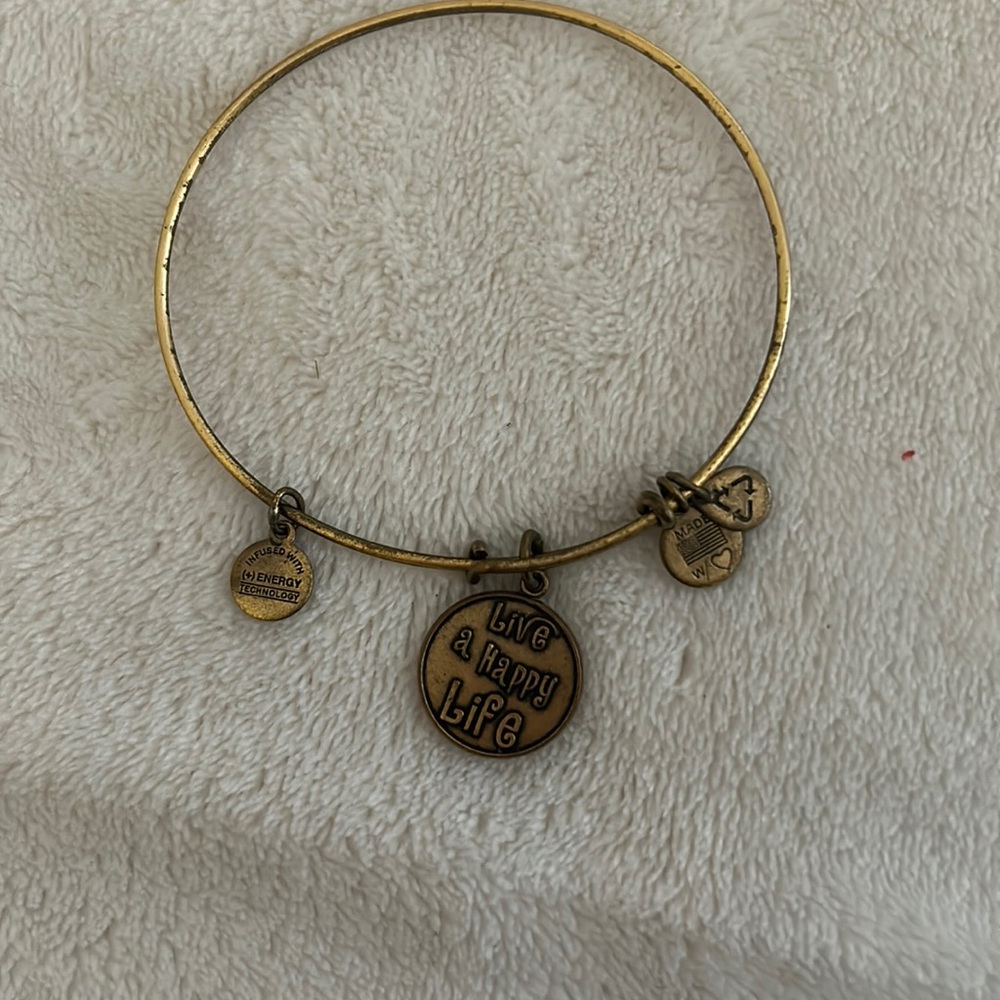 Alex and Ani Gold bracelet “Live a happy life”
